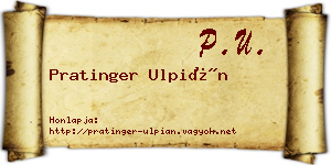 Pratinger Ulpián névjegykártya